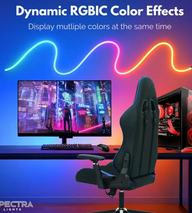 Spectra Lights Neon LED Rope Light – Flexible Waterproof Decorative Strip for Home, Bedroom, Gaming Setup & More