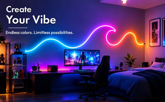 Spectra Lights Neon LED Rope Light – Flexible Waterproof Decorative Strip for Home, Bedroom, Gaming Setup & More