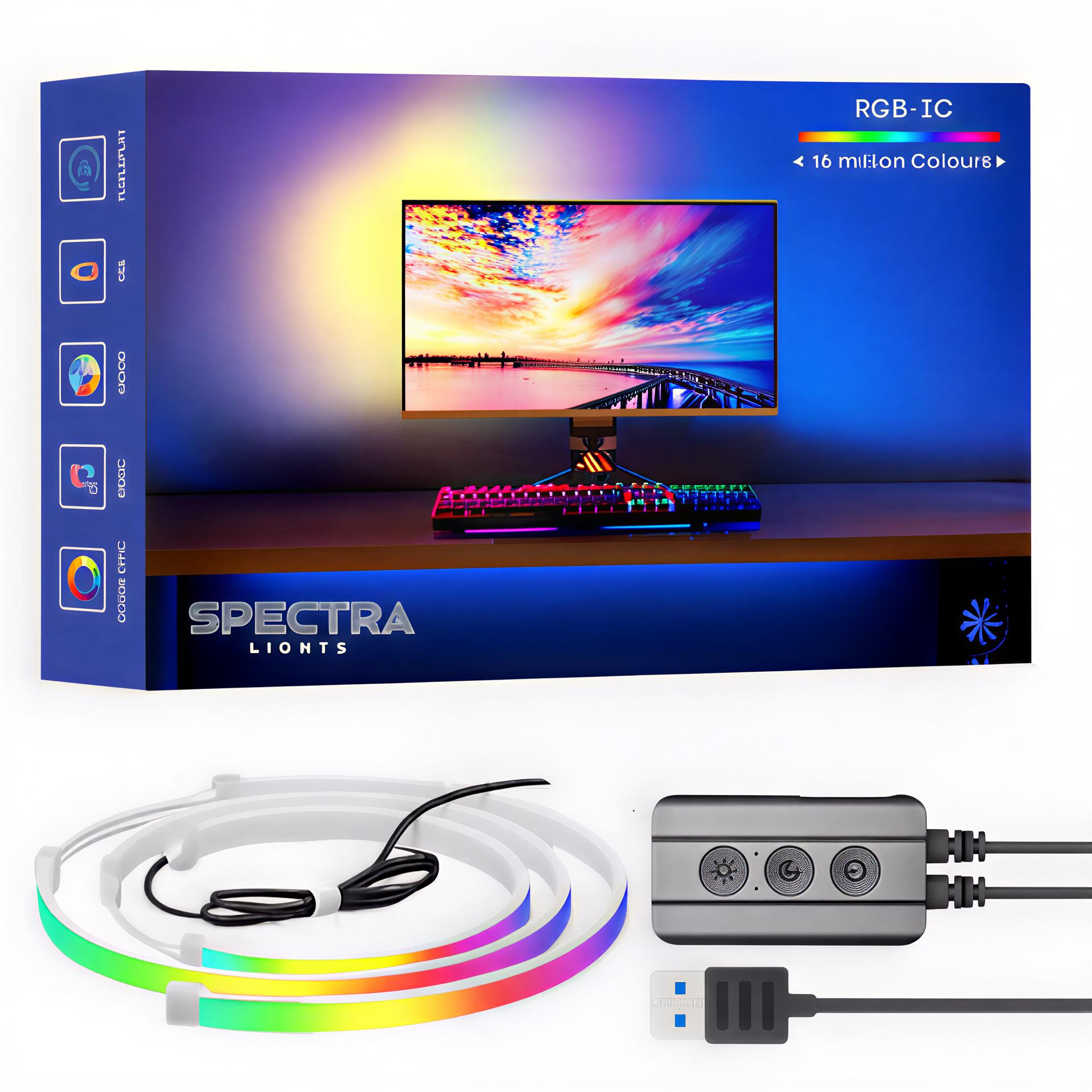 Monitor Backlight Sync Kit – Spectra Lights. Sizes 24-32 Inch